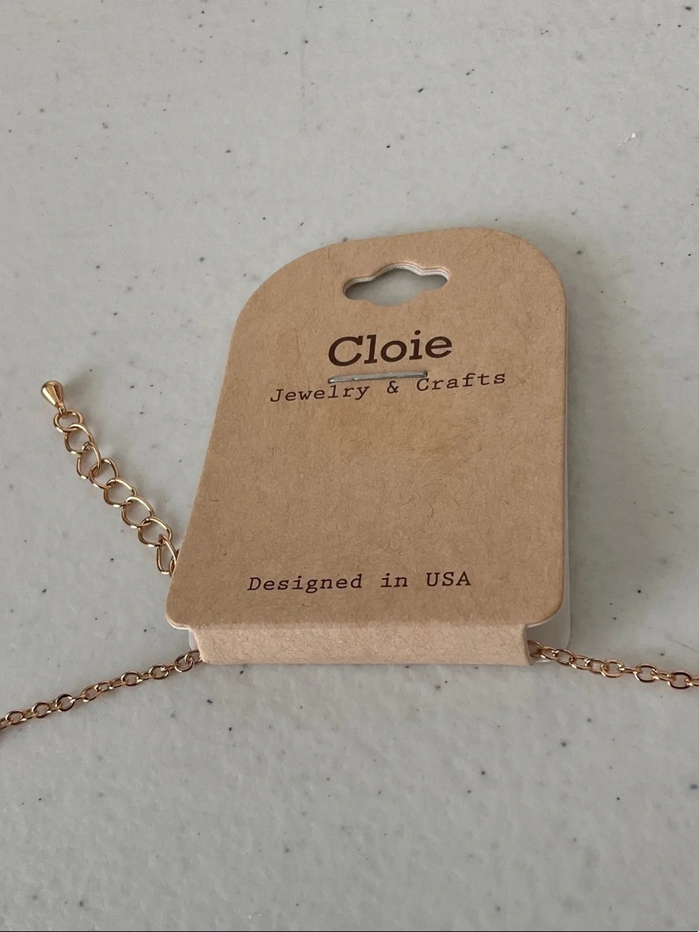 Cloie Rose Gold Necklace with Pale Pink Gemstone